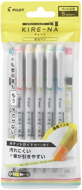 파이롯트 키레나 5종 세트, 핑크, 오렌지, 옐로우, 그린, 블루, 1세트