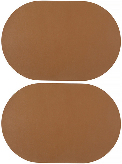 모던앳 노르딕 라운드 가죽 테이블 매트, 커피브라운, 45 x 30 cm, 2개