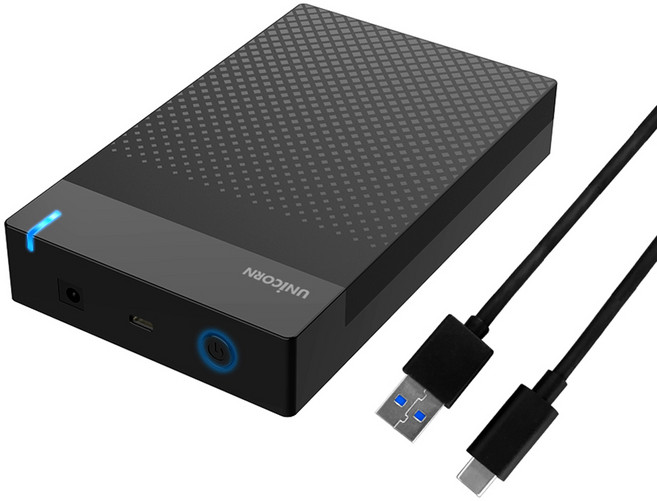 유니콘 USB3.1 C to A 유무선 3.5인치 외장하드 슬라이드 조립 케이스, HDD-500V, 1개