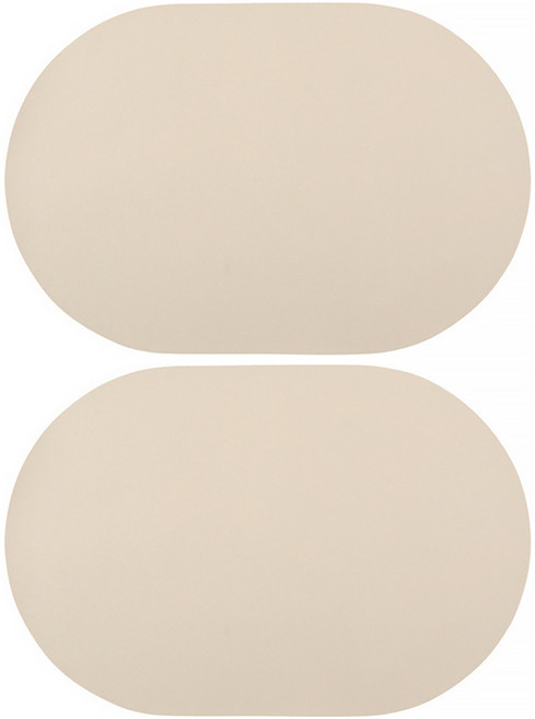 모던앳 노르딕 라운드 가죽 테이블 매트, 밀크티, 45 x 30 cm, 2개