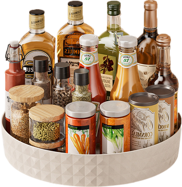 코히모 다용도 360도 회전식 양념통 정리 수납 트레이 4W487, 1개, 화이트