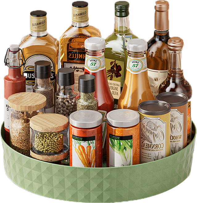 코히모 다용도 360도 회전식 양념통 정리 수납 트레이 4W487, 1개, 민트