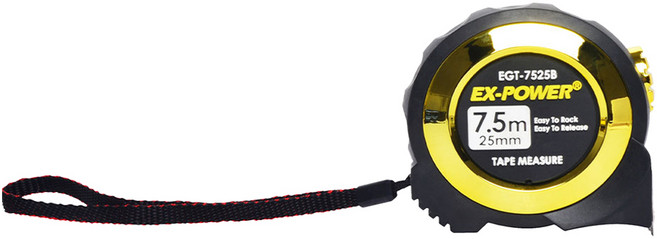 이엑스파워 양면 타입 오토락 줄자 EGT-7525B 7.5m x 25mm, 1개