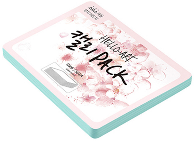 종이문화 헬로우 아트 캘리팩 두꺼운 스므스 카드 200g 16 스카이블루, 208 x 153 mm, 50개