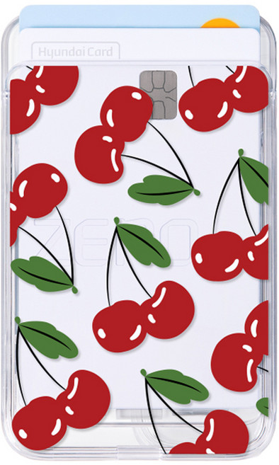 유스픽 디자인 맥세이프 슬라이드 카드포켓, 146 체리패턴 레드, 1개