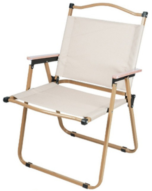 하이퍼플래닛 아웃도어 접이식 감성 캠핑 의자, 베이지 + 옐로우프레임, 1개