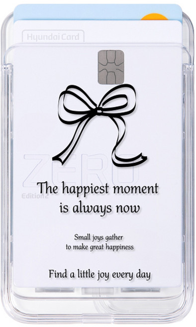 유스픽 디자인 맥세이프 슬라이드 투명 카드포켓, 85 발레코어 리본타이 숏 블랙, 1개