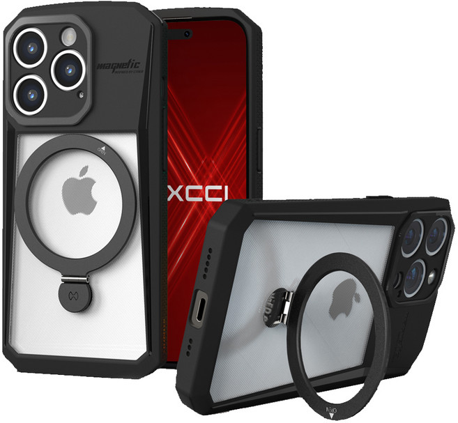 EXCCI STEAR 防指紋霧面全包覆 MagSafe 相容支架型防撞手機殼