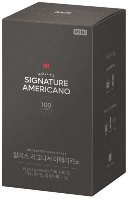 HOLLYS 經典深焙即溶美式咖啡隨身包, 0.9g, 100條, 1盒