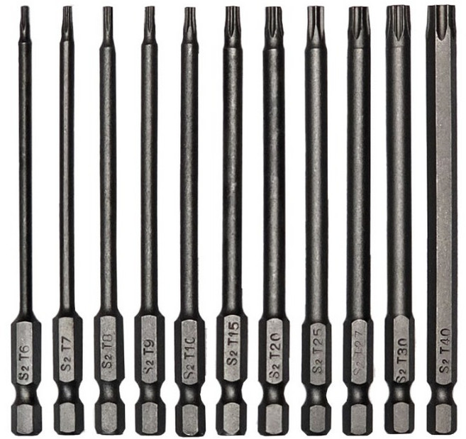 스탠맨 6각생크 자석 별비트 100mm 11종 세트, 1세트