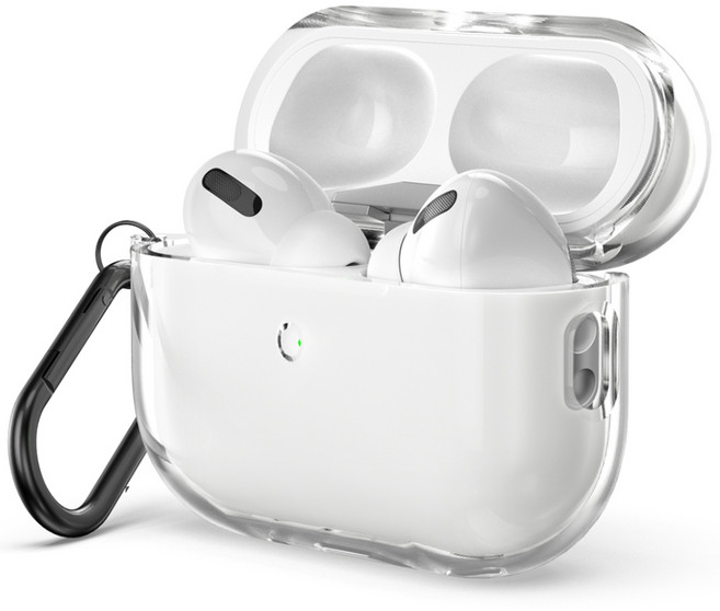 신지모루 변색방지 에어팟 TPU 케이스 + 카라비너 세트, 에어팟프로2, 클리어, 1세트