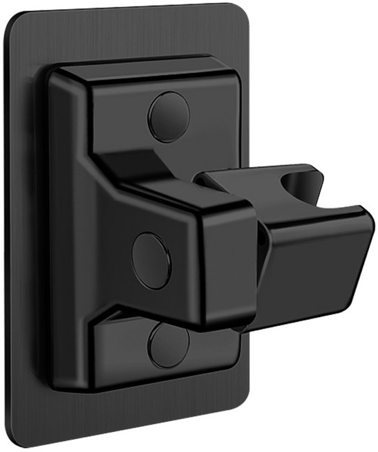 무식이네 강력 접착식 고급 각도조절 샤워기 거치대, 블랙