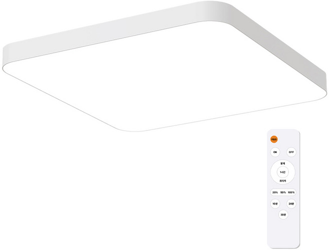 LED 삼성 칩셋 방등 60W + 리모컨 세트, 화이트 + 주광색