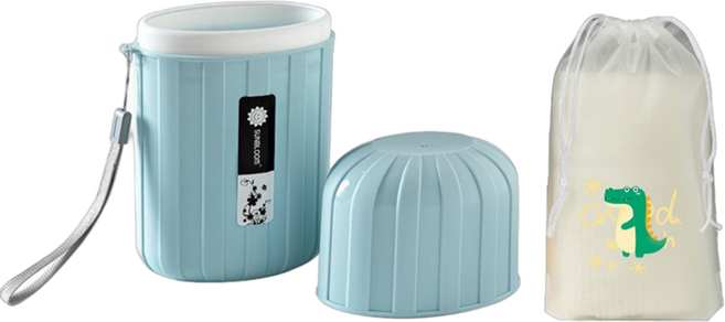 아우라팸 여행용 대용량 심플 양치 컵 칫솔케이스, 블루, 1개