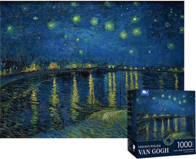 Redielo 名畫拼圖, 梵谷 隆河上的星夜, 1000片, 1盒