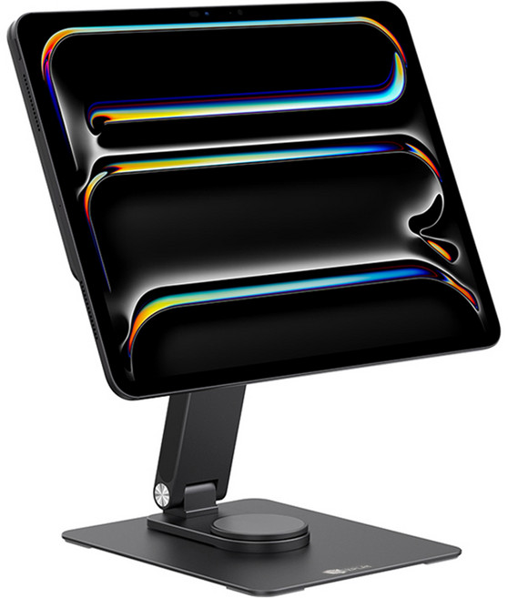 위즈플랫 아이패드 프로 13 M4 태블릿 360도 회전 마그네틱 자석 알루미늄 접이식 스탠드 거치대, 1개