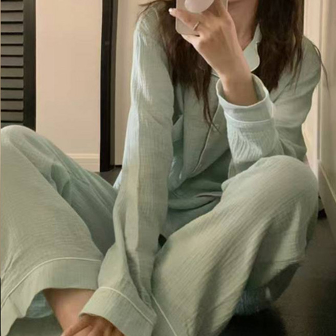 Eolipeul 女款舒適家居服長袖睡衣上下套裝