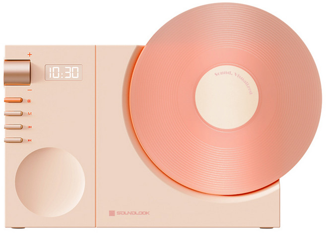 사운드룩 바이닐무드 LP 디지털 시계 블루투스 스피커, SL-BS800, 핑크