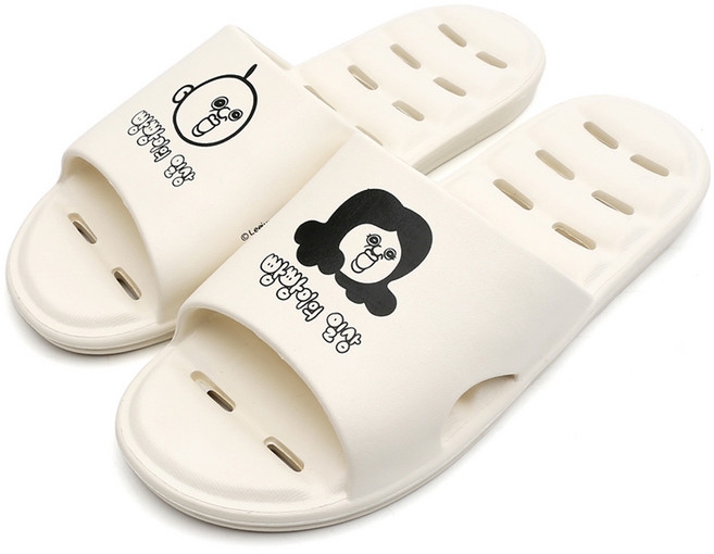 슈라모드 빵빵이의일상 빵빵아 옥지얌 욕실화, 화이트, 1개