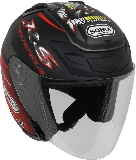AURA SONIX Aura開放式面罩摩托車安全帽 JX-5 R6, 1 R6 啞光紅