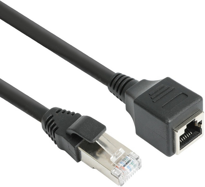 넥시 CAT6 FTP M/F 연장 랜케이블 NX1378, 15m, 1개, 블랙