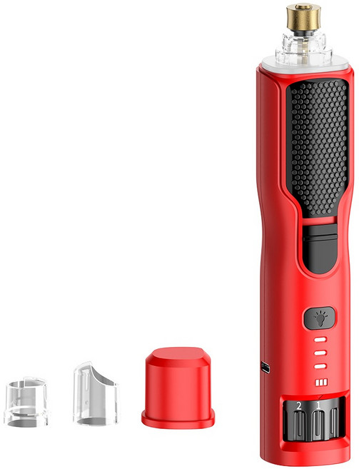 로제코 사이클론 반려동물 LED 저소음 전동 그라인더 발톱깎이 37 x 175 x 35 mm, 레드, 1개