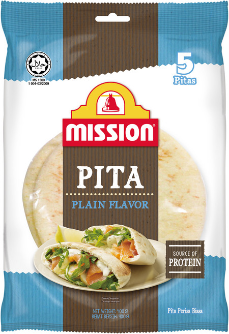 미션푸드 피타 브레드 5p, 400g, 1개
