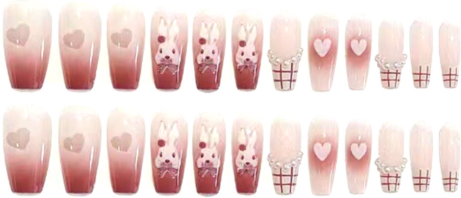 비투윈 나약성 예쁜 네일팁 세트, 1개, Z437 캣츠아이 유니콘