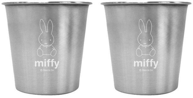 키친유 유아용 미피 스텐 304 컵, 2개, 200ml