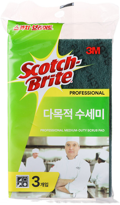 스카치브라이트 프로페셔널 다목적 수세미, 3개입, 1개