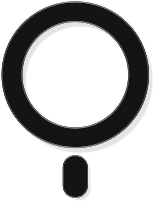 클로버나인 전기종 강력 맥세이프 호환 링 플레이트 네오디뮴 자석 스티커, 블랙, 1개