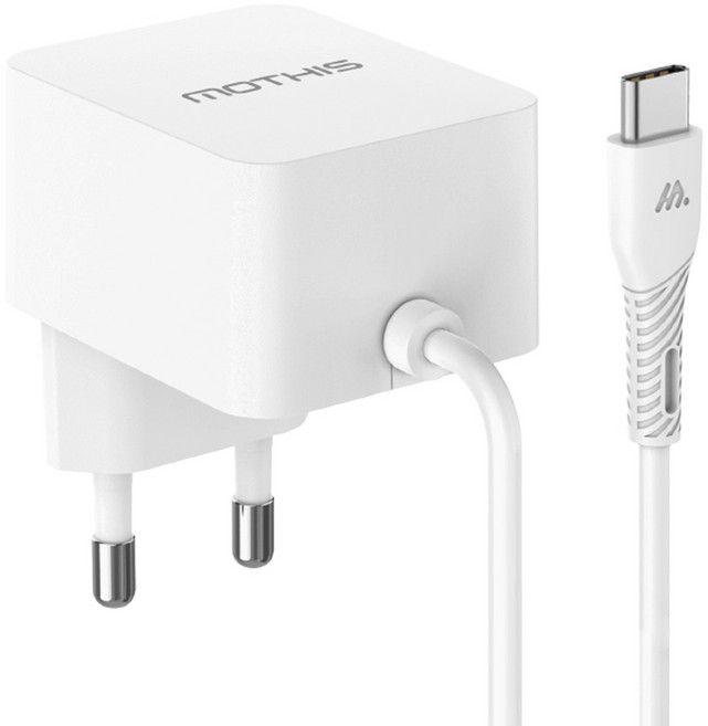 모디스 25W PD PPS 스퀘어 C타입 일체형 초고속 충전기, 화이트, 1개