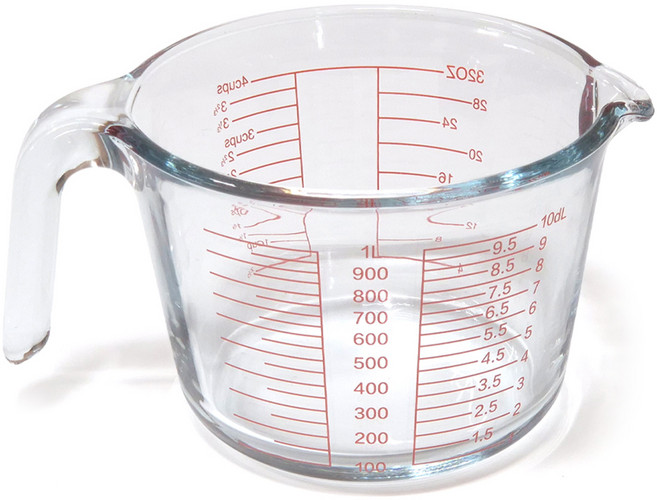 벨로비 내열유리 멀티 계량컵, 혼합색상, 1L, 1개
