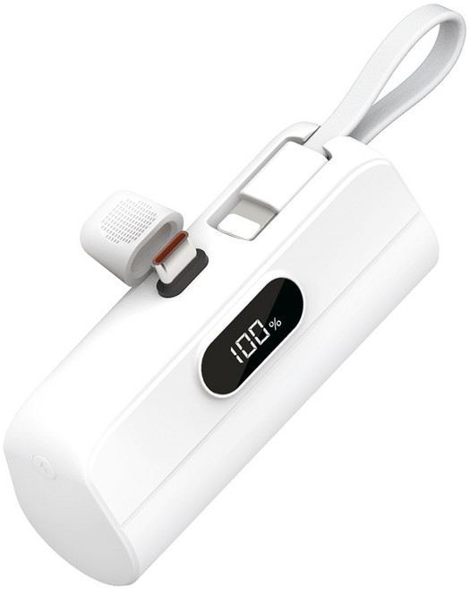 스마텍 2way PD Docking 20W 고속 보조 배터리 C to 8pin, STPB-LMB20 CC, 화이트