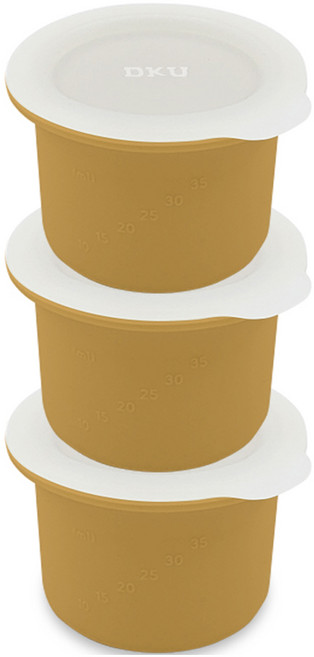 디자인앤쿠 캡슐형 실리콘 미니멀 캡슐 이유식 보관용기 3p, 35ml, 브라운, 1세트