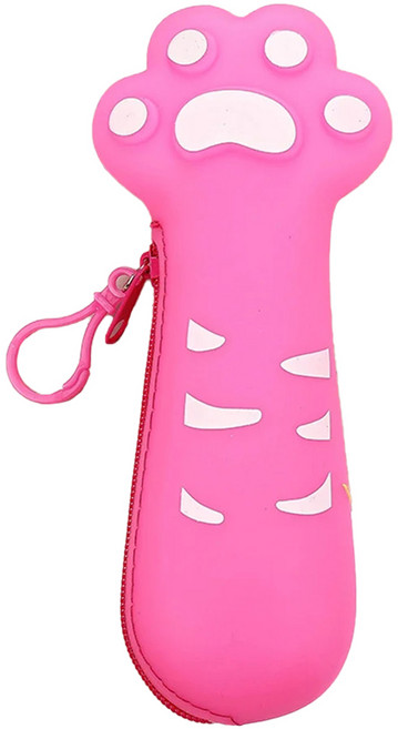 아트조이 냥발바닥 실리콘 젤리 파우치형 필통, 1개, 핫핑크