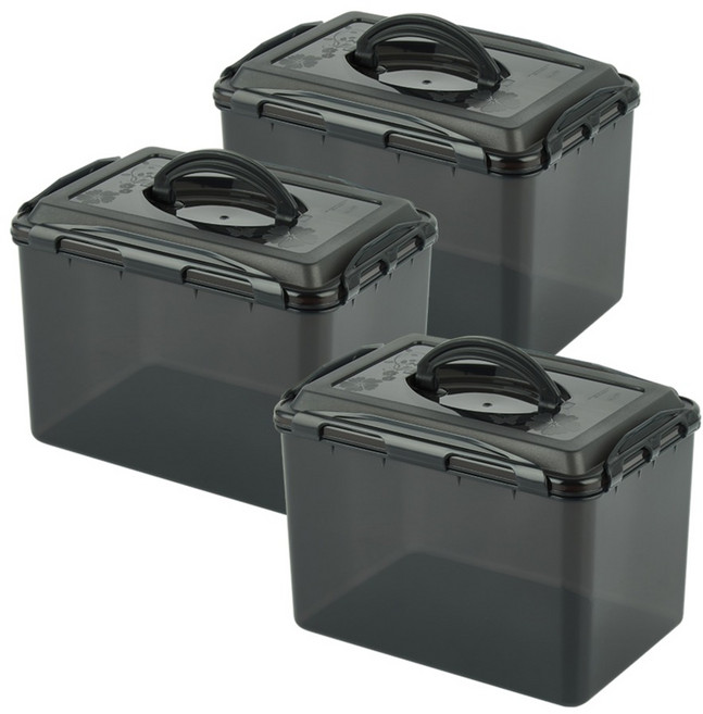 EASY&FREE Privé泡菜容器 黑色, 3個, 4.6L