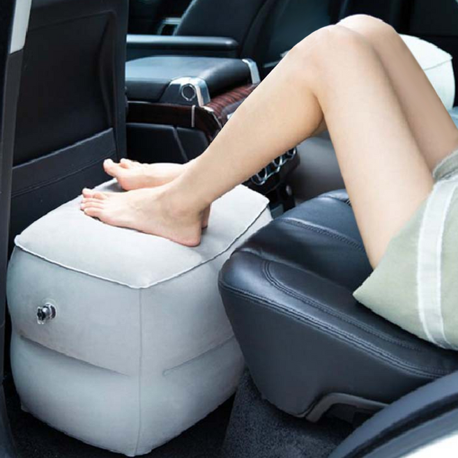 인아트 다용도 여행용 에어 발 쿠션 2단, 라이트그레이