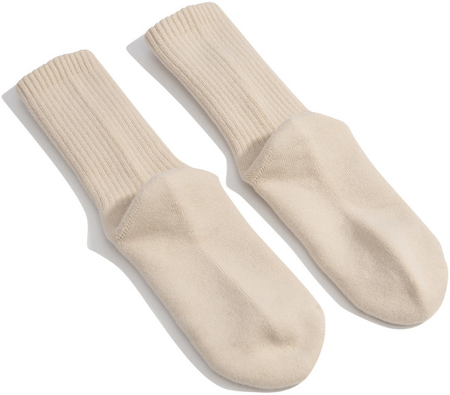 리투 웜 기모 데일리 크루삭스, 베이지, 1세트