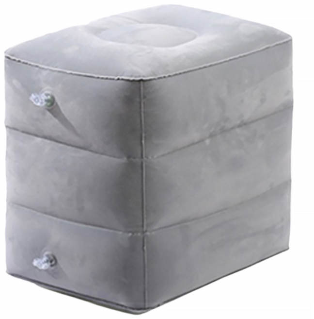 인아트 다용도 여행용 에어 발 쿠션 3단, 라이트그레이