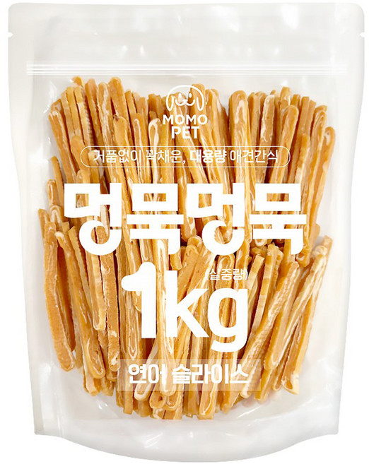 모모펫 강아지 멍묵멍묵 마블링 대용량 간식, 연어슬라이스, 1kg, 1개