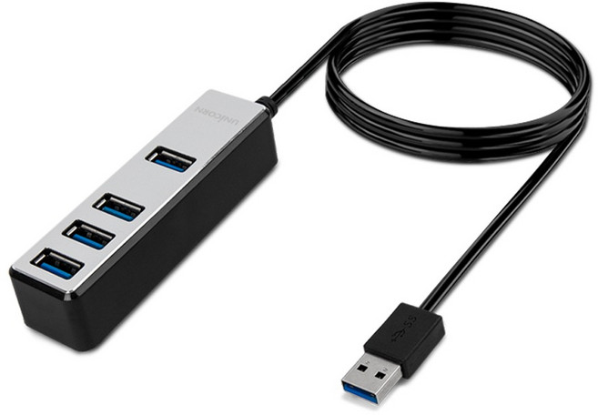 UNiCORN 4埠 1.8m 無電源 USB 3.1 集線器 LH-4500A, 黑色, 1個