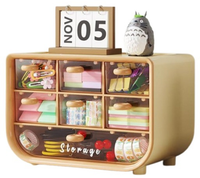 레드캐비넷 미니핀 스토리지 다용도 악세사리 보관함, 1개, 옐로우