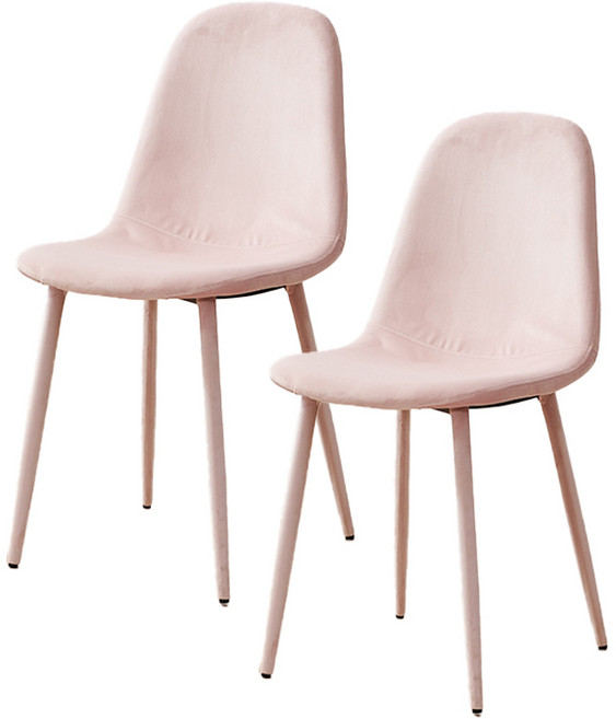 릴리안 L81 벨벳 인테리어 식탁 의자 방문설치, 핑크, 2개
