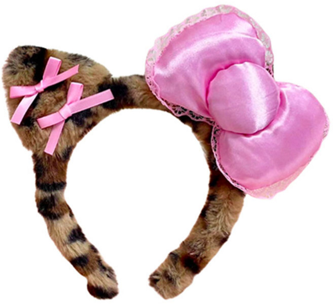 미미파티 고양이 파티 코스프레 머리띠, 도톰캣 호피, 1개