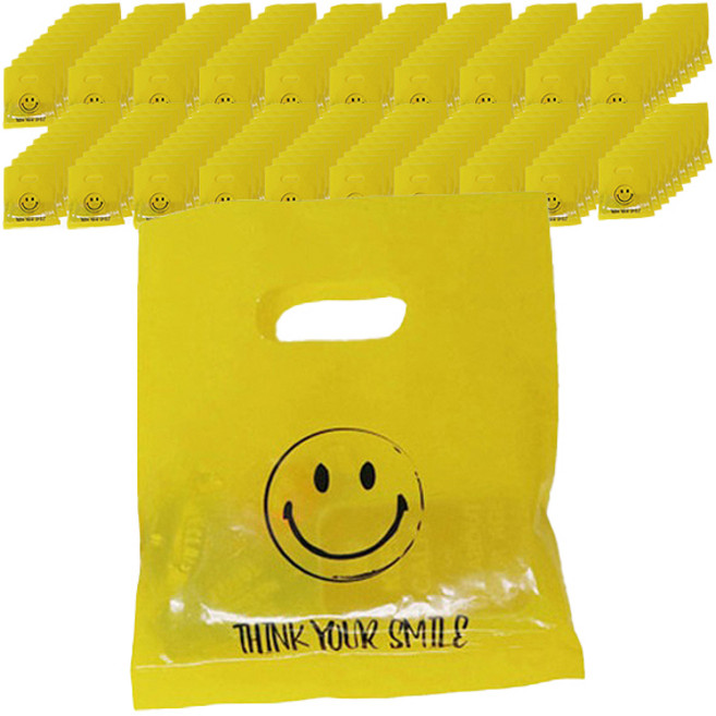 베스트팩 스마일 비닐 쇼핑백, 옐로우, 200개