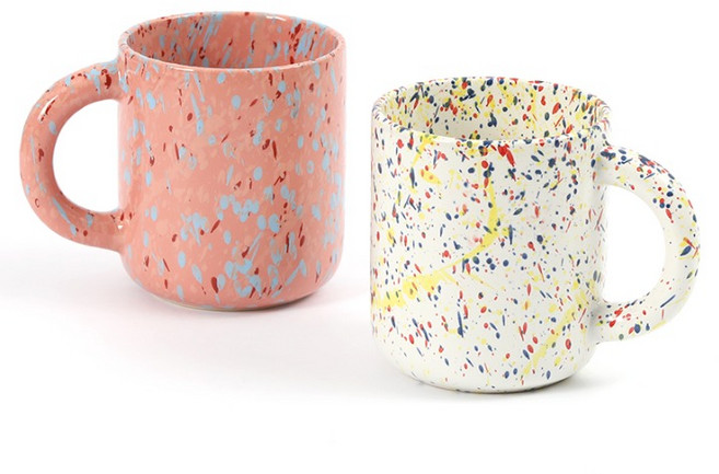 폴마르켄 스텔라 머그 2종 세트 390ml, 코랄핑크 + 후르츠화이트, 1개