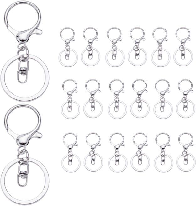 밝은리빙 악세사리 부자재 회전 고리, 실버, 20개