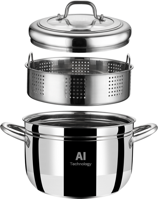 발룬피니 IH 인덕션 스텐 다용도 찜기냄비, 24cm, 1개