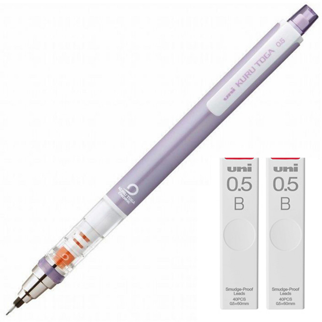 쿠루토가 샤프 스탠다드 모델 바이올렛 M5-450 + 전용 샤프심 B 2p 세트, 0.5mm, 1개